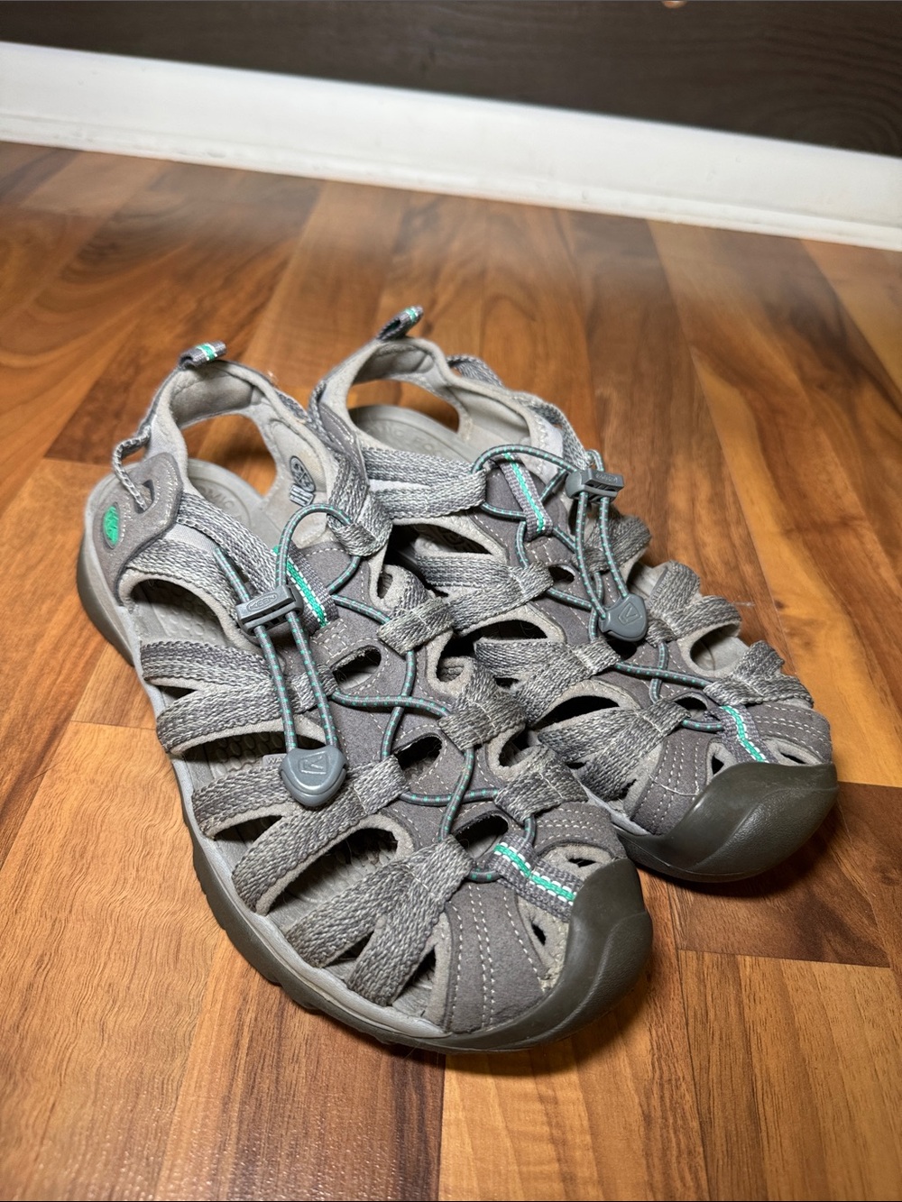 Keen wisper sandals Gray with Teal Accents